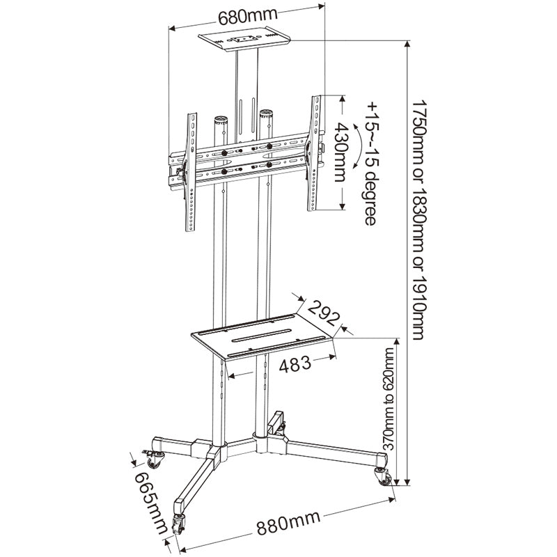Wolff Mount TVB-10 tv floor stand – product view