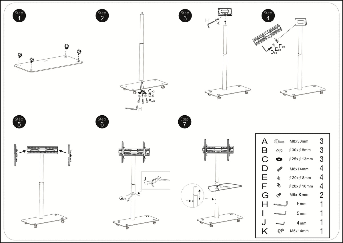 Wolff Mount TVB-59 tv floor stand – product view