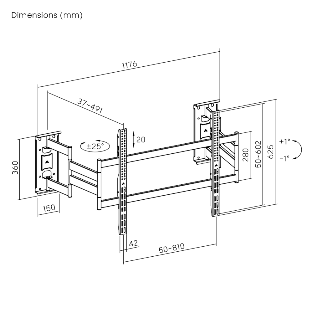 Wolff Mount TVB-143 tv wall mount – product view